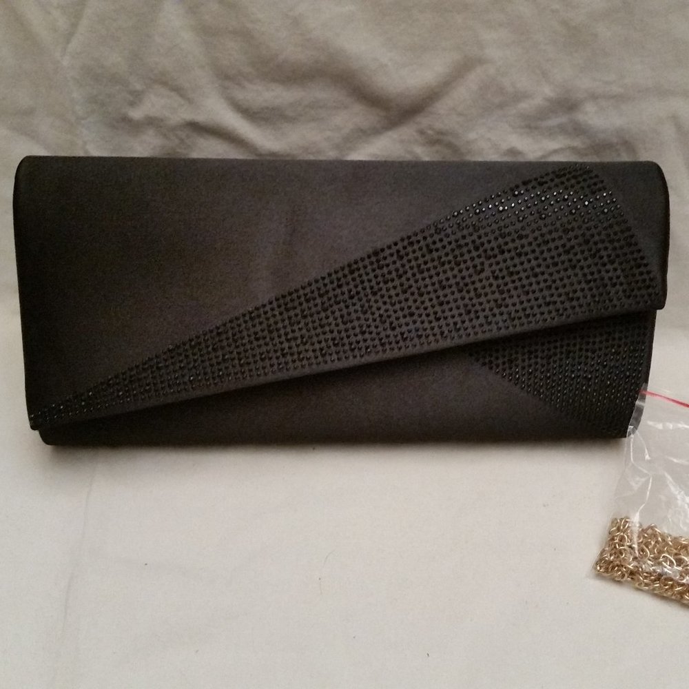 New! Koko Palenki Sleek Charcoal Clutch-344WC
